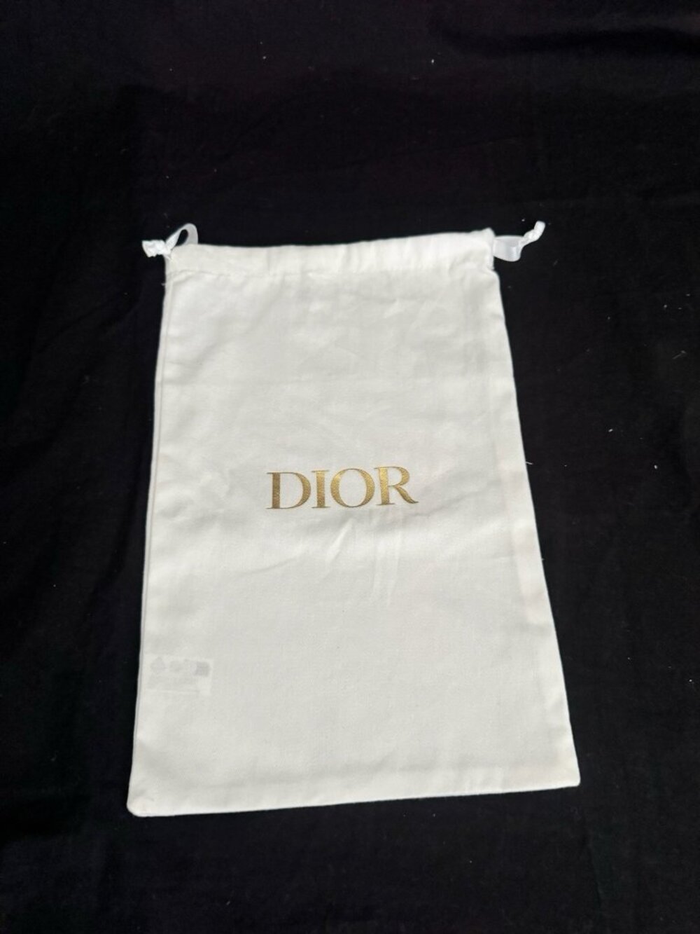 Dior Dust Bag Storage Cover Drawstring White 13" x 8.5"